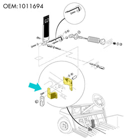 10L0L 1011694 bracket replacement maintains proper accelerator rod alignment