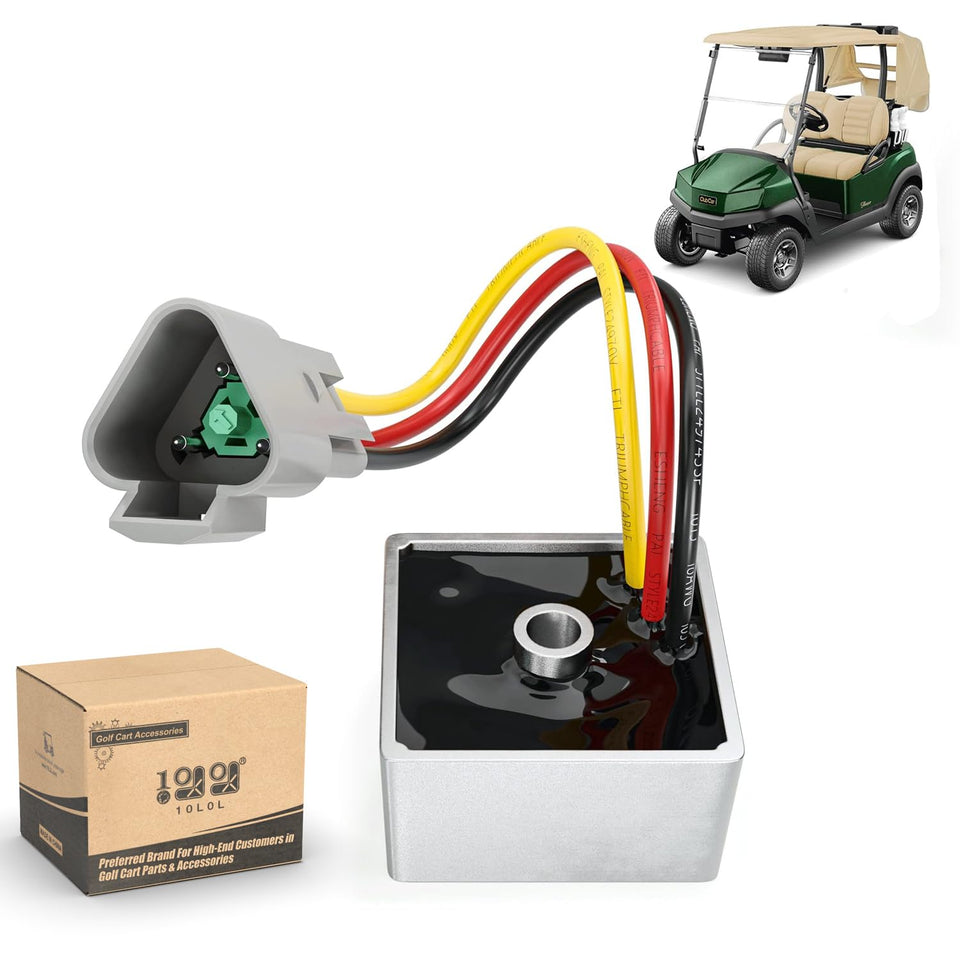 10L0L 12V golf cart regulator front view for easy installation.