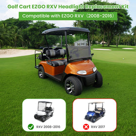 12V headlight kit for EZGO RXV delivers consistent power with minimal drain.