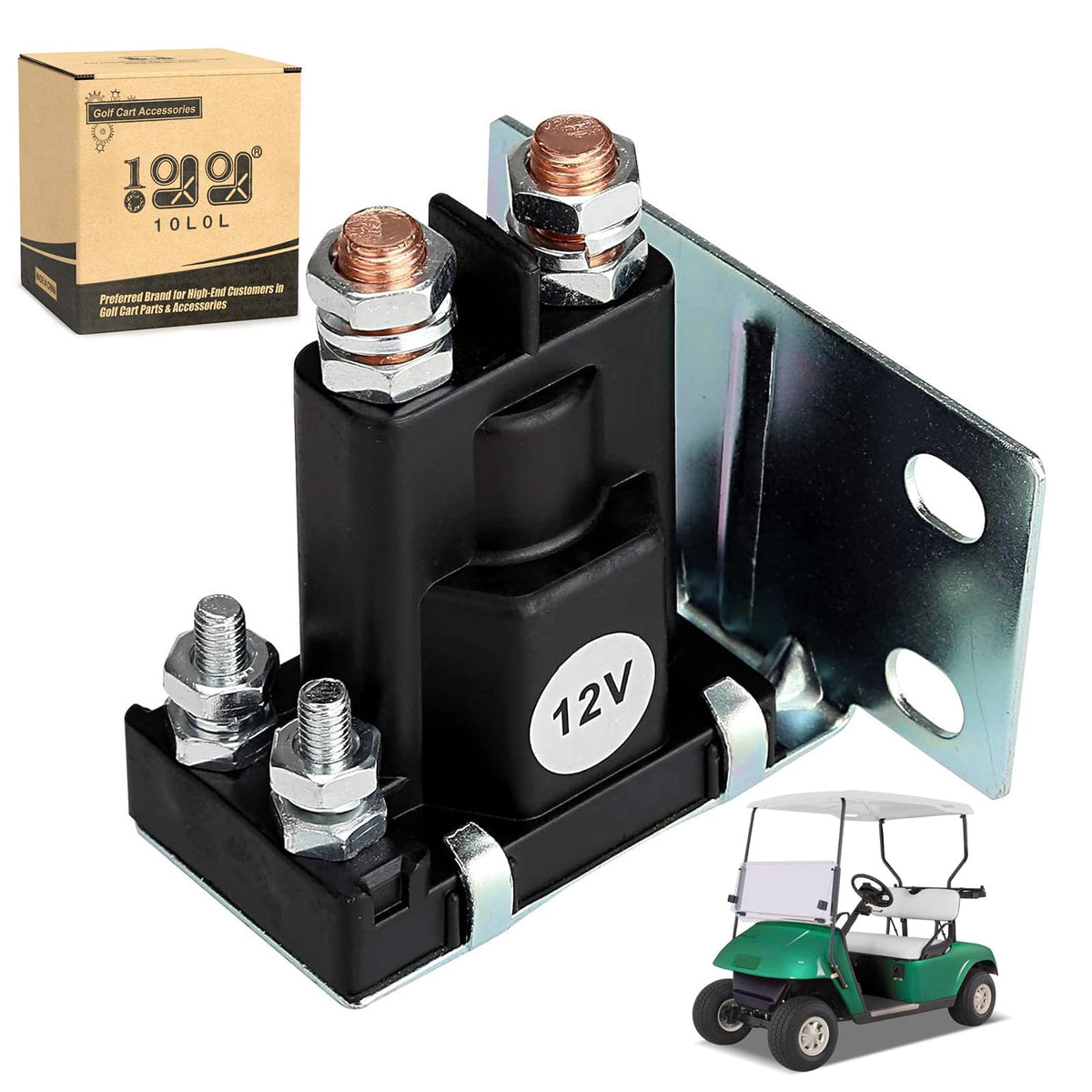 10L0L 12V solenoid relay for EZGO TXT Marathon improves starting reliability