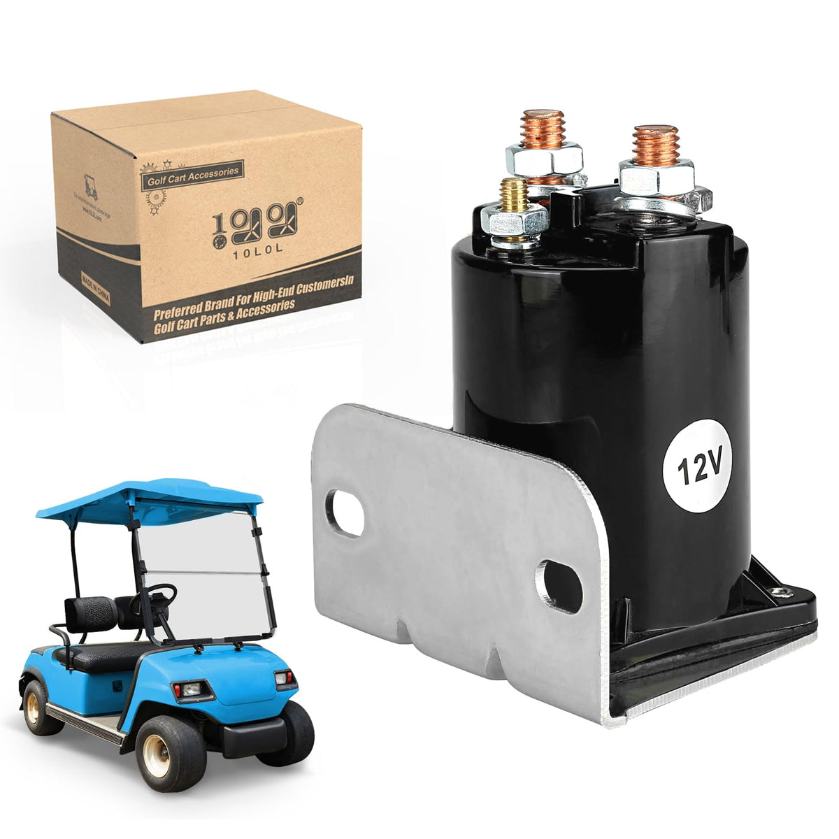 10L0L solenoid front view for Yamaha golf cart replacement