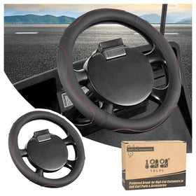 10L0L 13-inch EZGO TXT RXV steering wheel cover on wheel for improved grip and style