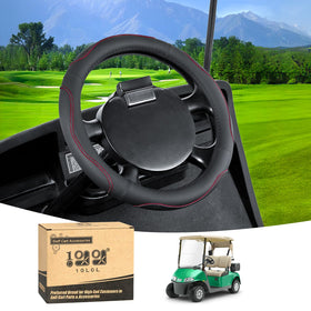 10L0L 13-inch steering wheel cover front view highlights anti-slip PU leather grip.