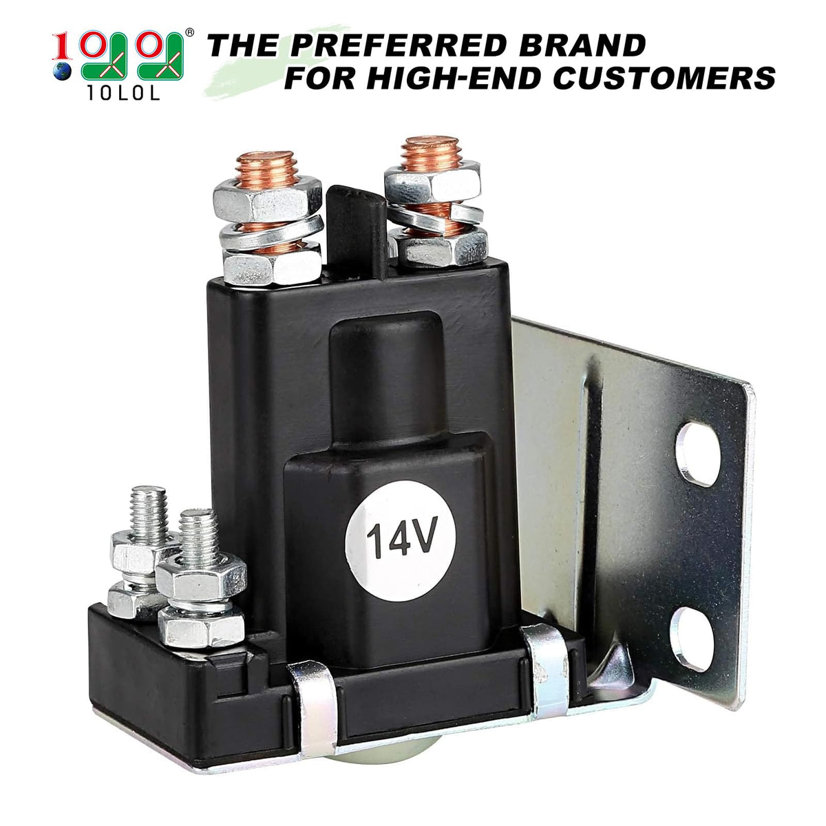10L0L 14V solenoid side installation shows easy retrofit with EZGO wiring
