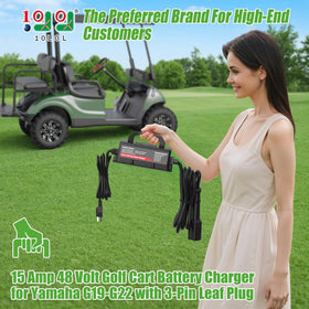 10L0L 15A 48V charger with LED indicators for quick status checks