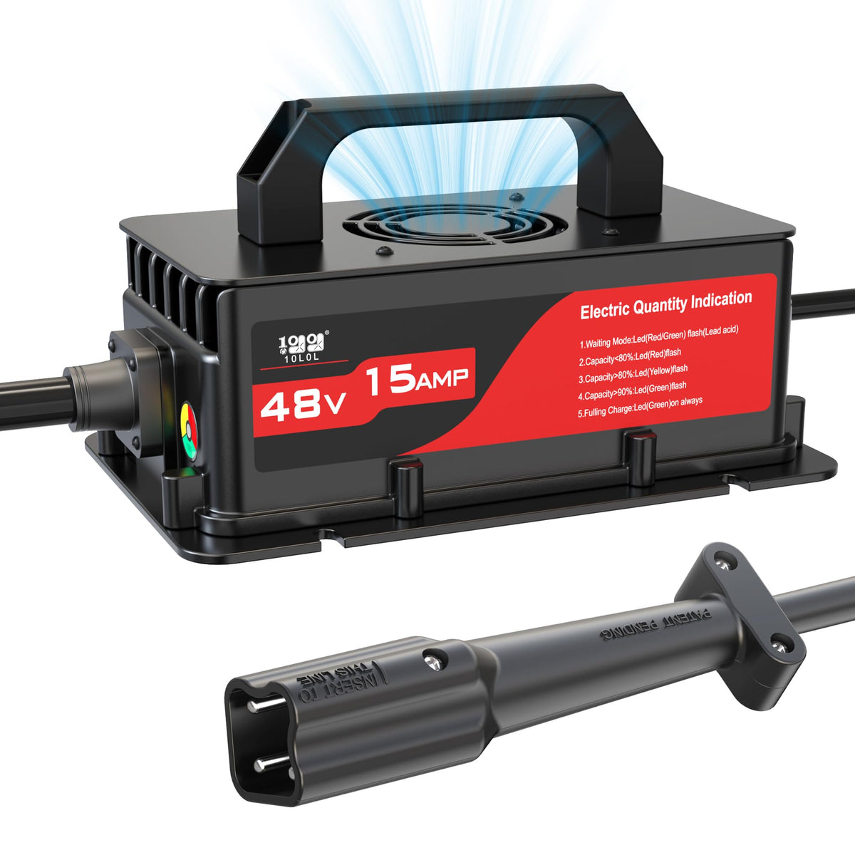 10L0L 15A 48V charger mounted for convenient installation