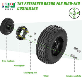 10L0L 16 lug nuts included for secure wheel mounting