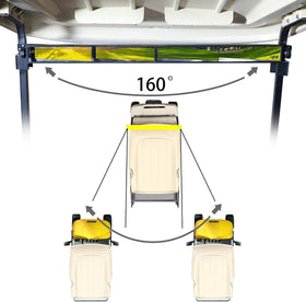 10L0L 160-degree panorama view provides a wide field of view behind the cart.