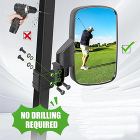 10L0L 180-degree adjustable foldable mirror offers panoramic viewing and quick stowaway.