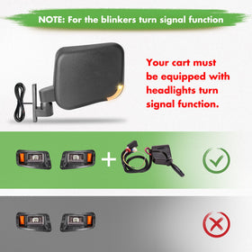 10L0L 180-degree adjustable golf cart mirror for flexible mounting