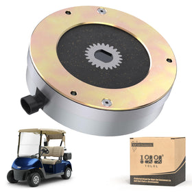 10L0L 2011 upgrade motor brake for EZGO RXV front view shows compact, precise fit for smoother installs
