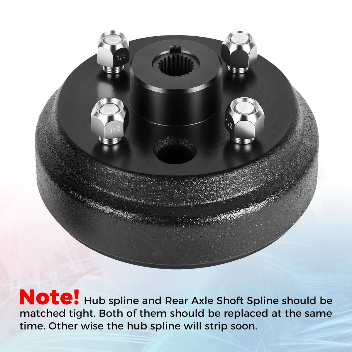 10L0L 24-tooth star spline surface highlights non-keyed compatibility advantages.