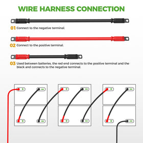 10L0L 25-inch black cable for the negative lead in EZGO setup