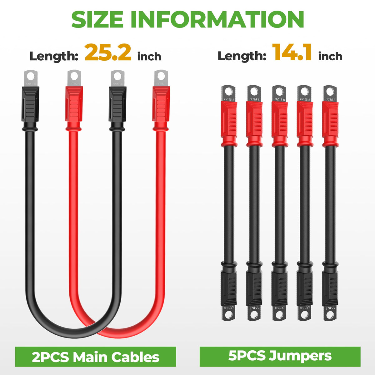10L0L 25-inch red cable for the positive lead and easy routing