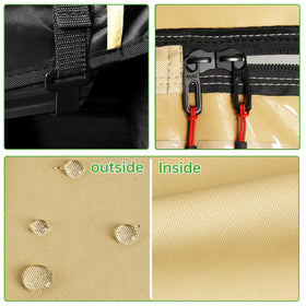 10L0L 2P golf cart enclosure 600D waterproof fabric provides all-weather durability.