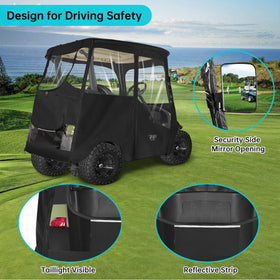 10L0L 2-seat enclosure roll-up door for quick entry and exit