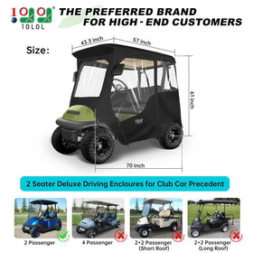 10L0L 2-seat enclosure side view highlights mirror opening for safety