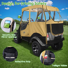 10L0L enclosure window detail shows four-sided clear PVC windows for visibility