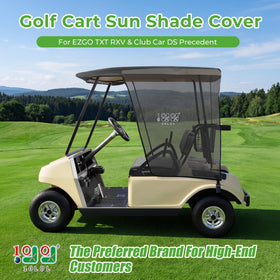 10L0L 2P sun shade cover on EZGO TXT RXV side view improves cooling