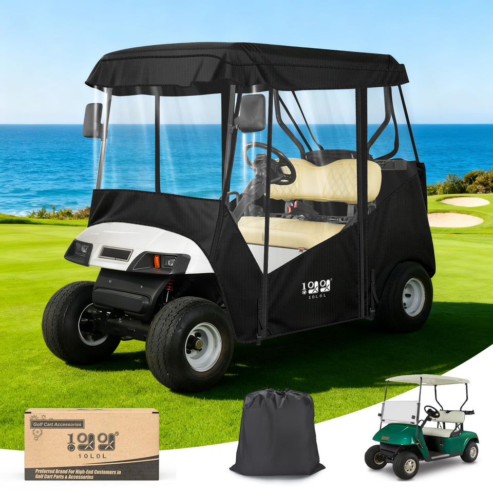 10L0L 2-pax golf cart enclosure with 61-inch roof for EZGO TXT RXV