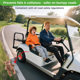 10L0L 2 point belt bracket on rear seat secures passengers during turns