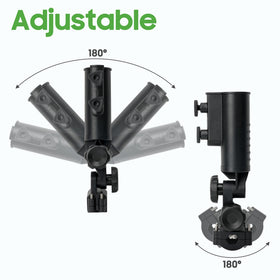 10L0L 360-degree adjustable holder allows versatile flag alignment.