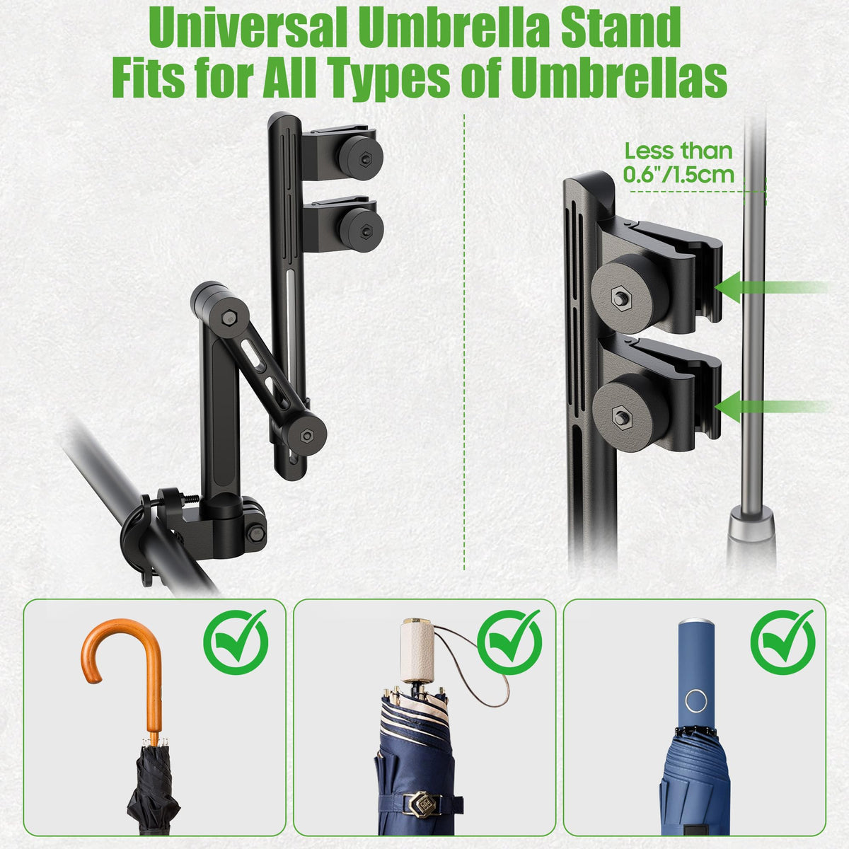 10L0L 360-degree adjustment enables flexible umbrella positioning for varying weather.