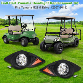 Durable 12V headlight assembly resists vibrations and weather on golf carts