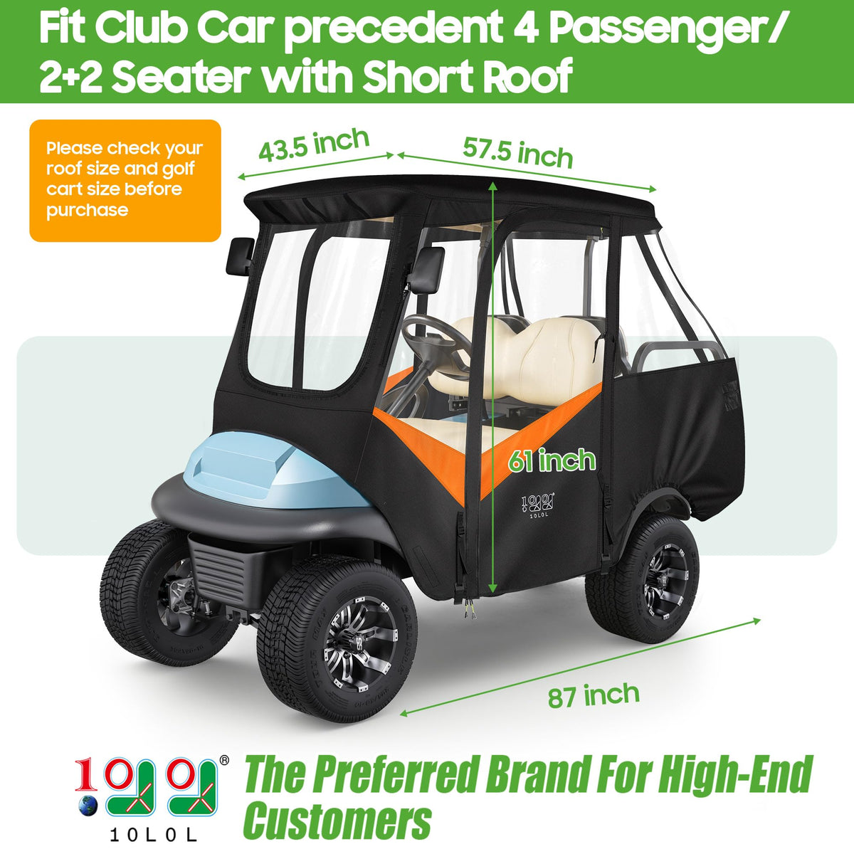 10L0L four-passenger enclosure showing four doors for easy access