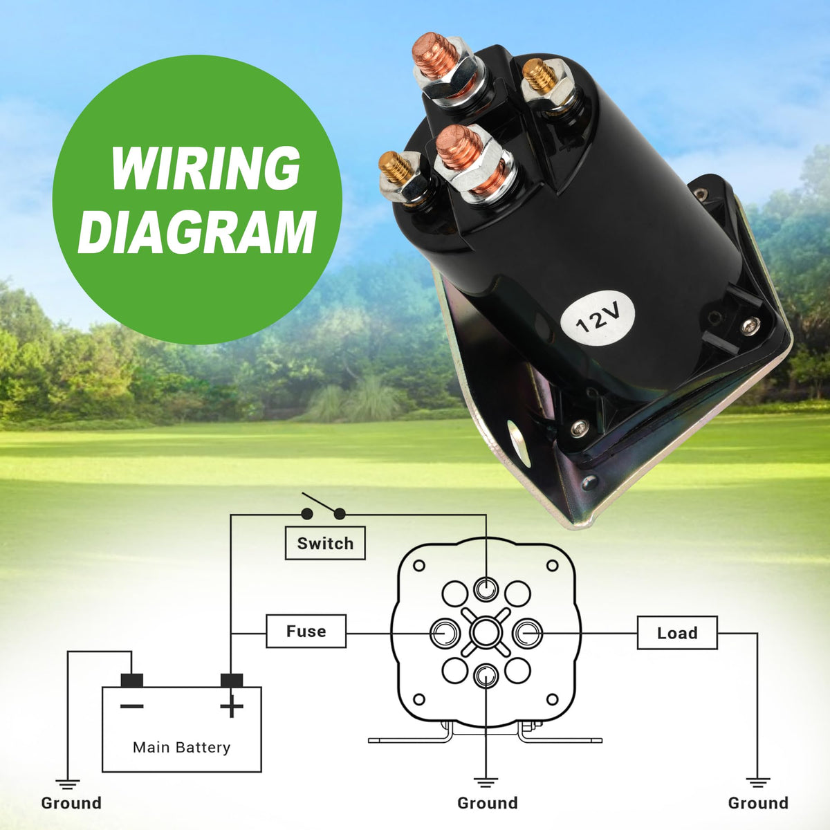 10L0L four-terminal DC solenoid with copper contacts for smooth engagement