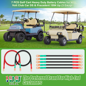 10L0L 3AWG main black cable close-up highlighting durable, secure connections for Club Car DS.