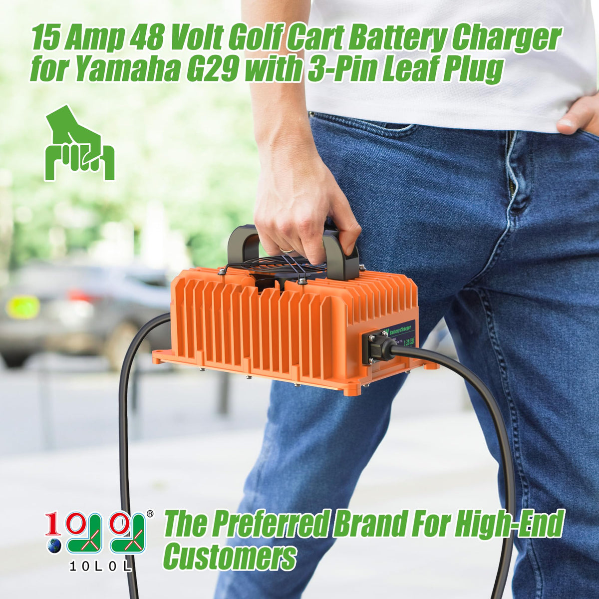 10L0L 48V 15A smart charger IP67 waterproof for tough outdoor use