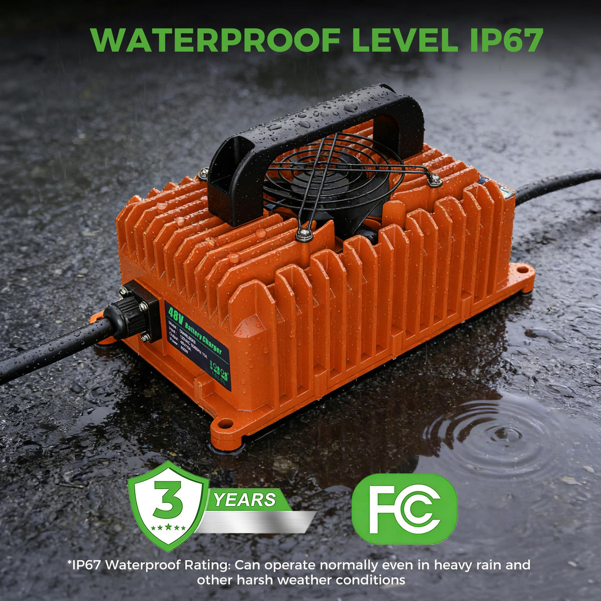 10L0L 15-amp output supports lead-acid, AGM, and LiFePO4 batteries.