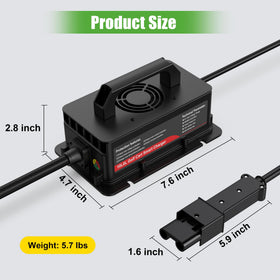 10L0L 48V charger cable assembly image shows 121 and 89 inch power cables.