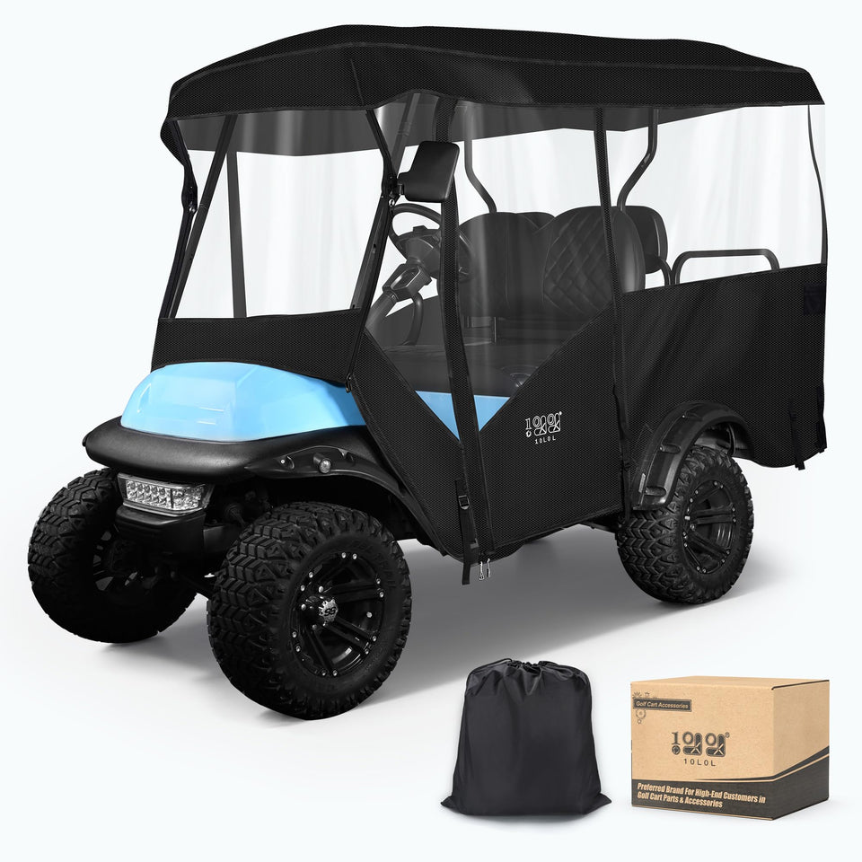 10L0L 4 Passenger Golf Cart Enclosure with universal fit and 94in roof for all-season protection