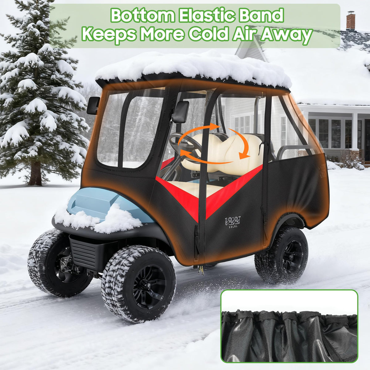 10L0L 57-inch roof enclosure fits Club Car Precedent precisely.