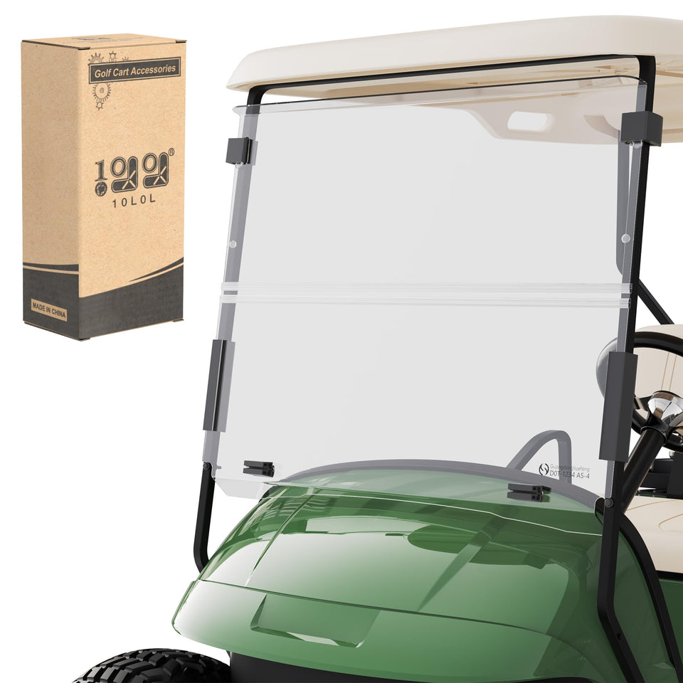 10L0L 5mm polycarbonate windshield offers high impact resistance for EZGO TXT.