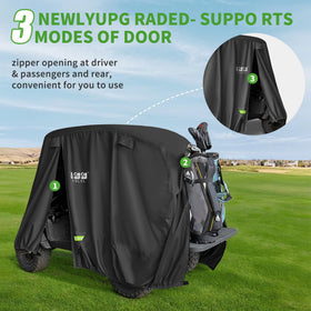 10L0L 600D golf cart cover air vents maintain interior breathability