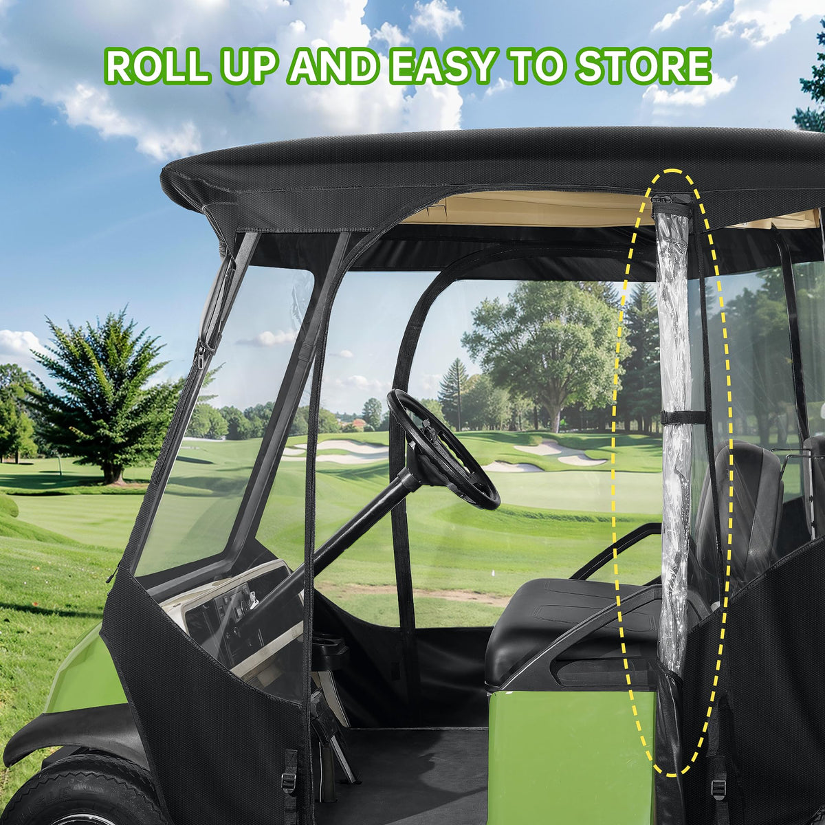 10L0L enclosure side doors open showing easy access for passengers