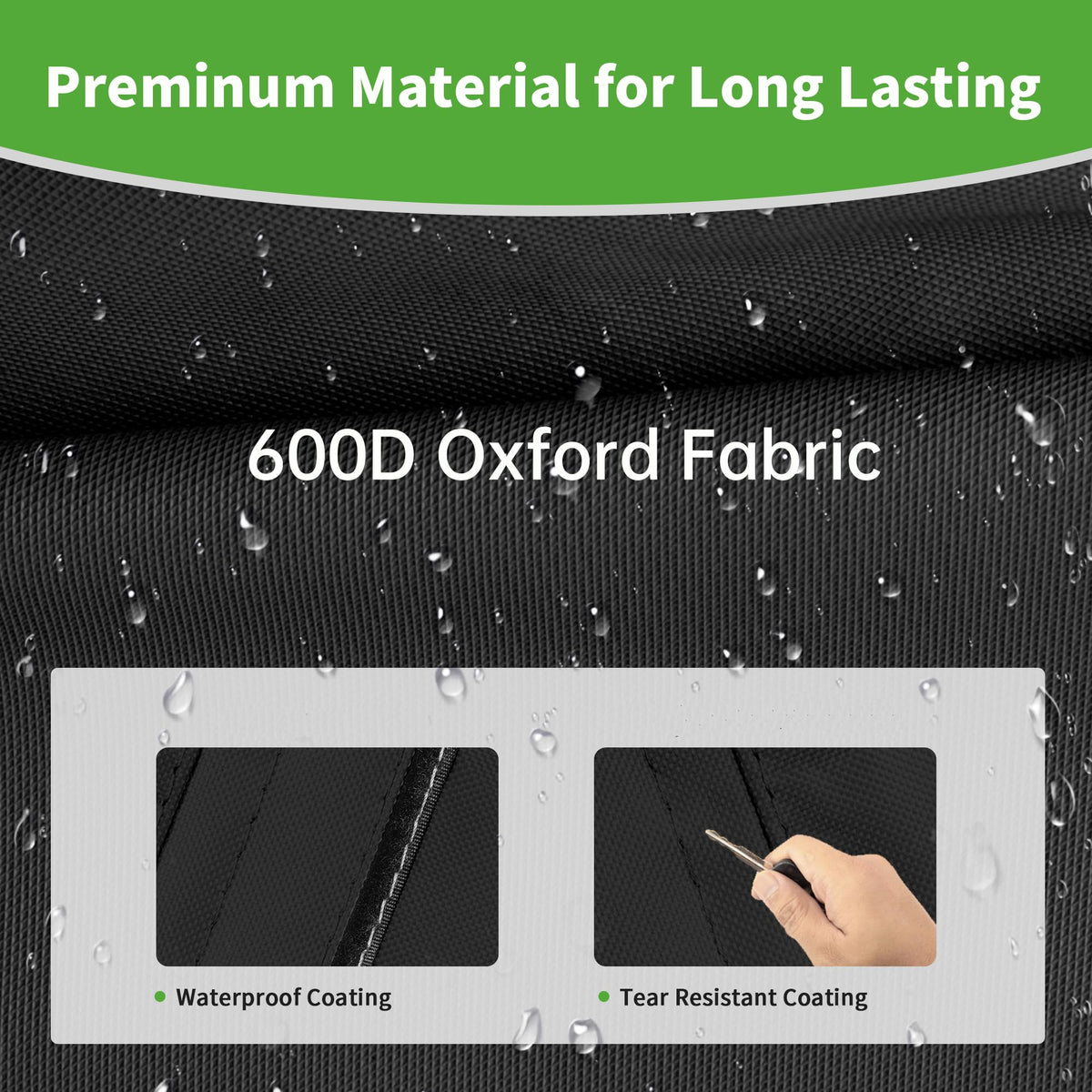10L0L 600D Oxford fabric with UV coating for durability and color retention