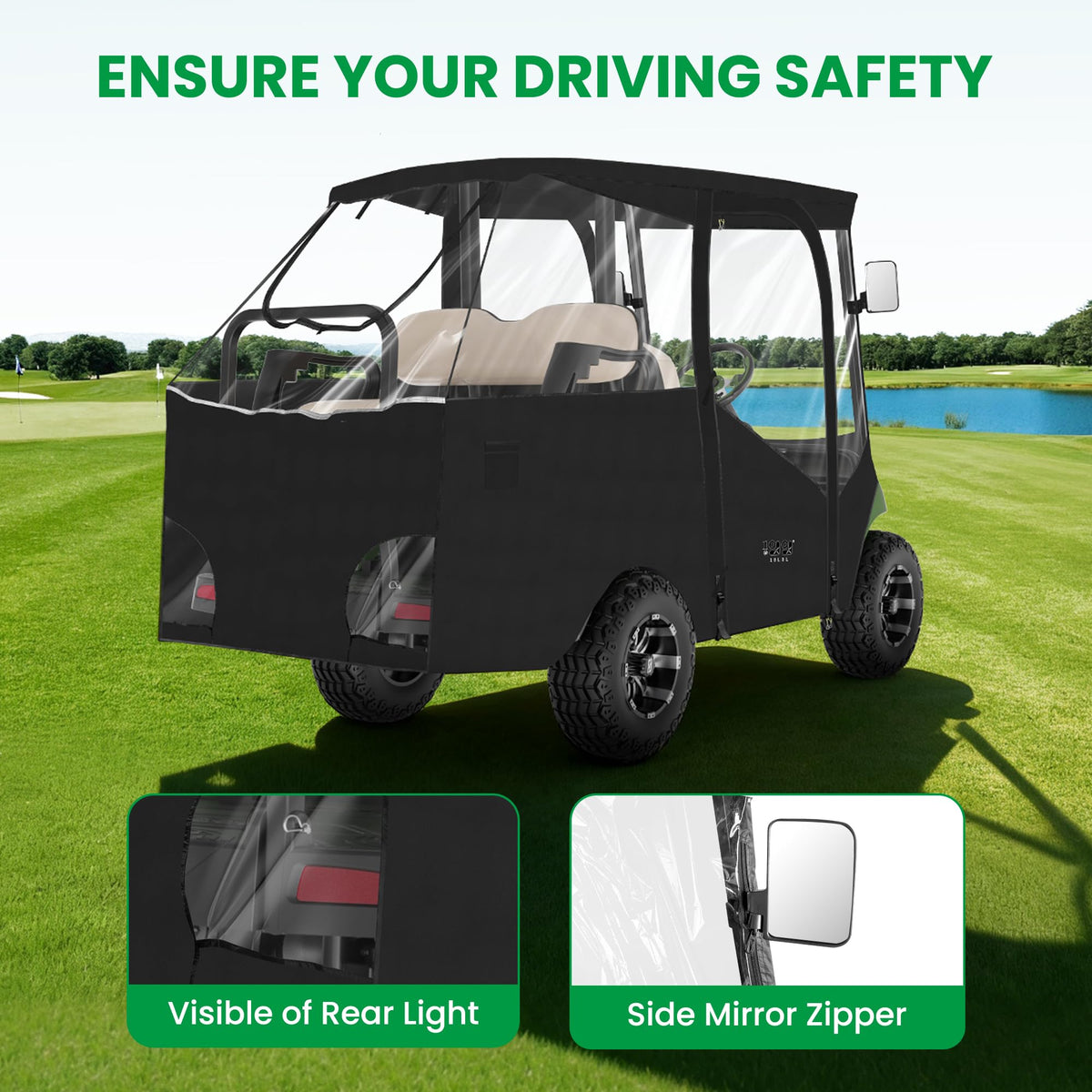 10L0L 600D waterproof rain cover keeps you dry on the course