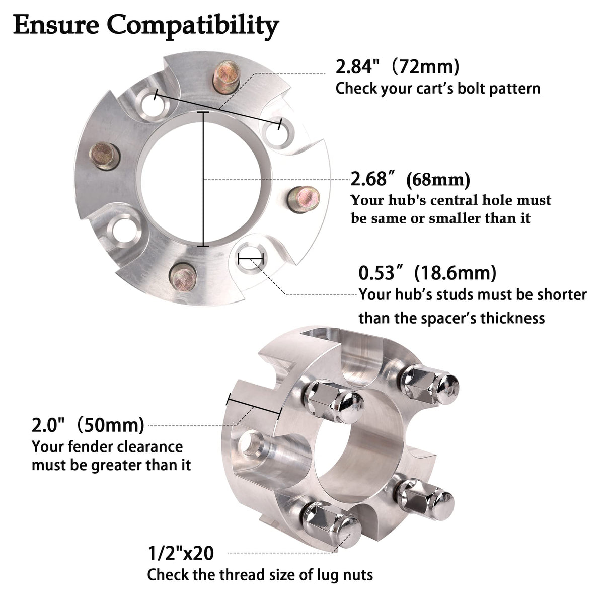 10L0L 68mm hub bore detail with spacer.