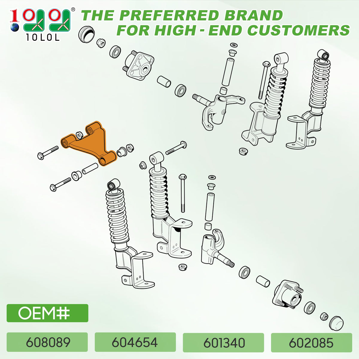 10L0L A-Arm Bushing and Carrier Tube supports precise wheel alignment on RXV.