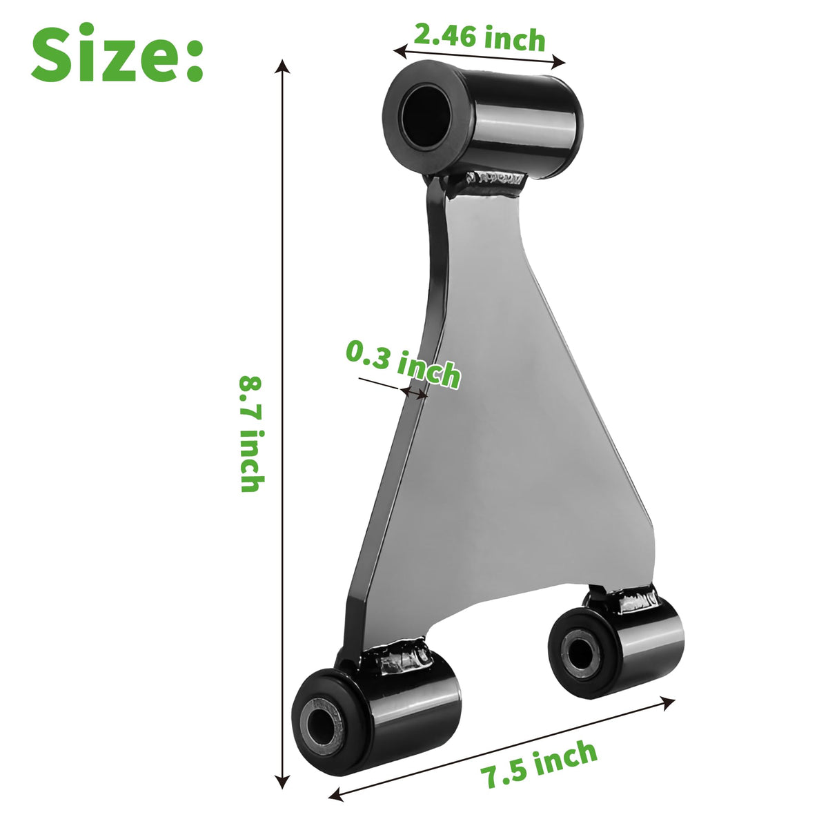 10L0L front carrier tube 602085 with A-arm for EZGO RXV, sturdy attachment.