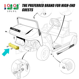 10L0L ABS front bumper highlights durable construction for long-lasting golf cart protection.