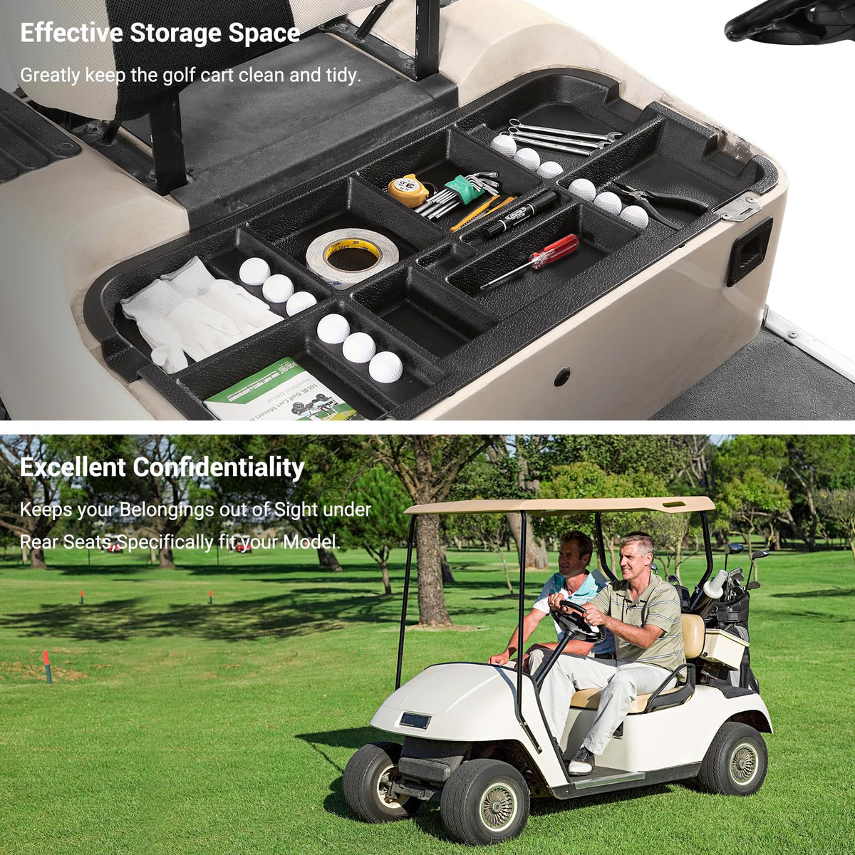 10L0L ABS under-seat tray provides lightweight, durable storage