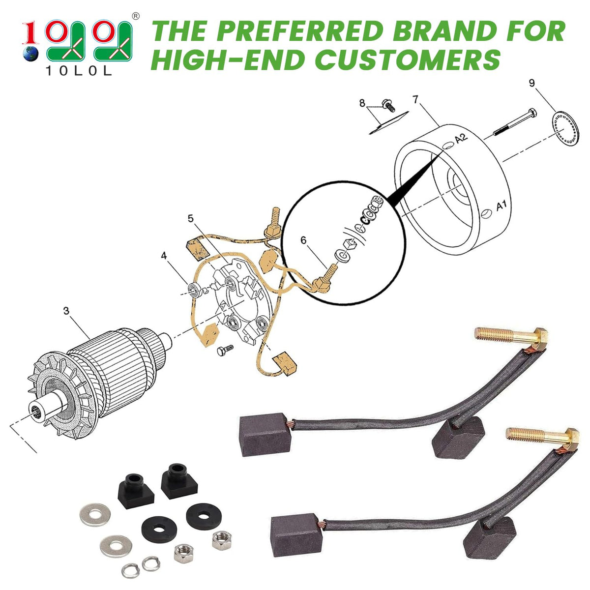 10L0L brush kit with hardware included ensures easy replacement