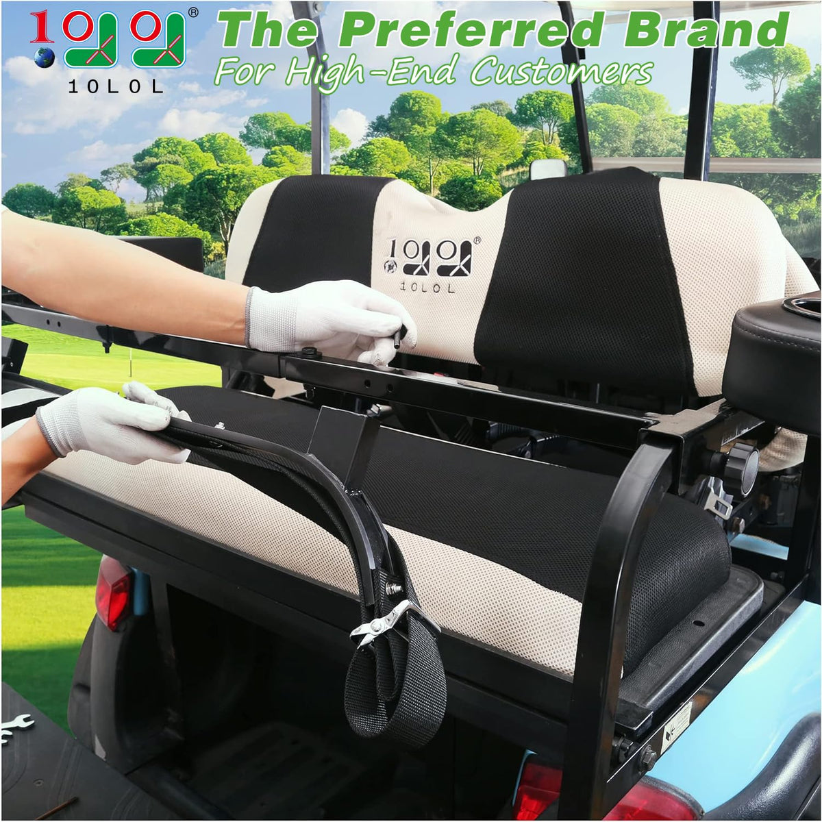 10L0L Adjustable-length bracket fits 40-46 inches for most 2+2 carts