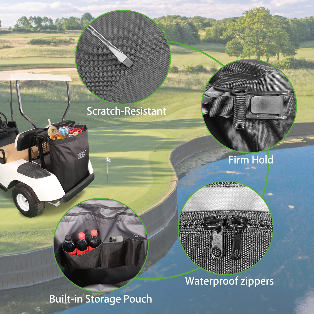 10L0L adjustable straps ensure a stable fit on most carts.