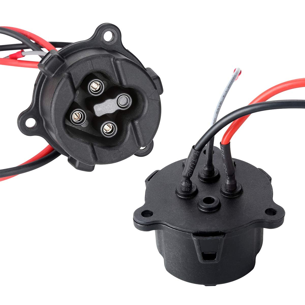 Installed receptacle in cart delivering ready-to-charge setup.